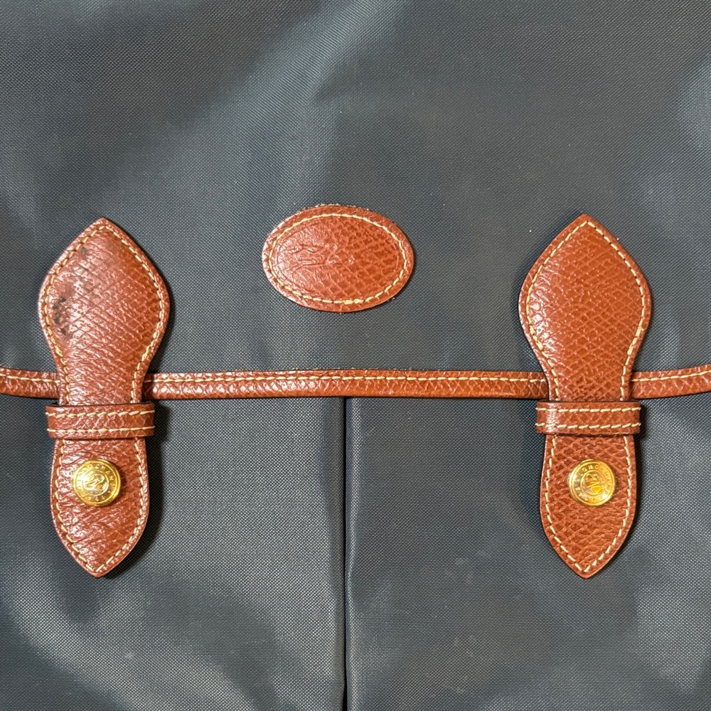Longchamp Blue and Brown Crossbody Shoulder Bag - Picture 2 of 5